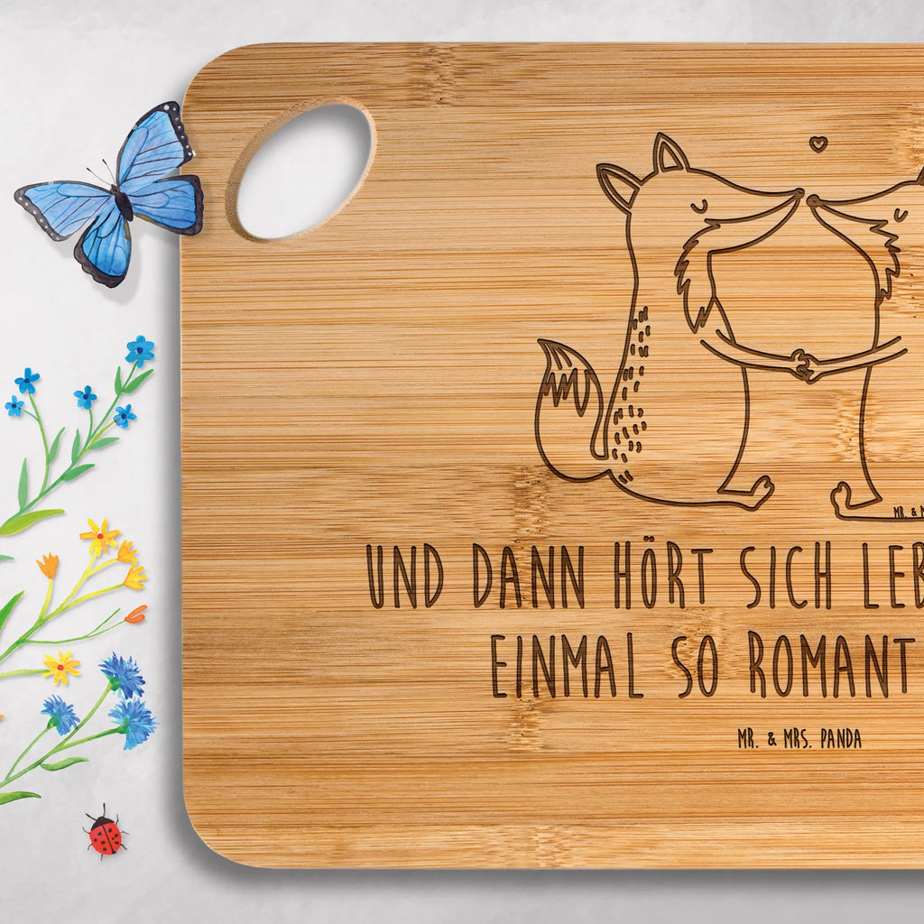 Bambus - Schneidebrett Füchse Liebe Holzbrett, Hackbrett, Holzbrettchen, Frühstücksbrett, Servierbrett, Schneidebrett, Küchenbrett, Brett, Fuchs, Paar, Liebesbeweis, Verlobte, Füchse, Ehefrau, Fox, Partner, Liebe, Freundin, Freund, Ehemann, Liebespaar, Ehe