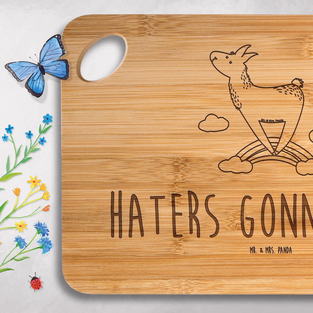 Bamboo chopping board lama rainbow engraving, kitchen, nature, kitchen board, cutting block, bamboo, breakfast board, breakfast, robust, solid, cutting board, carving board, wood, dulcimer, board, slices, Llama, llama, alpaca, trendy animal, Lamas, Freedom, Haters, Cloud country, Self-employed, Outsider, Rainbow, Lama, School, Abi, Haters gonna hate, Hobby