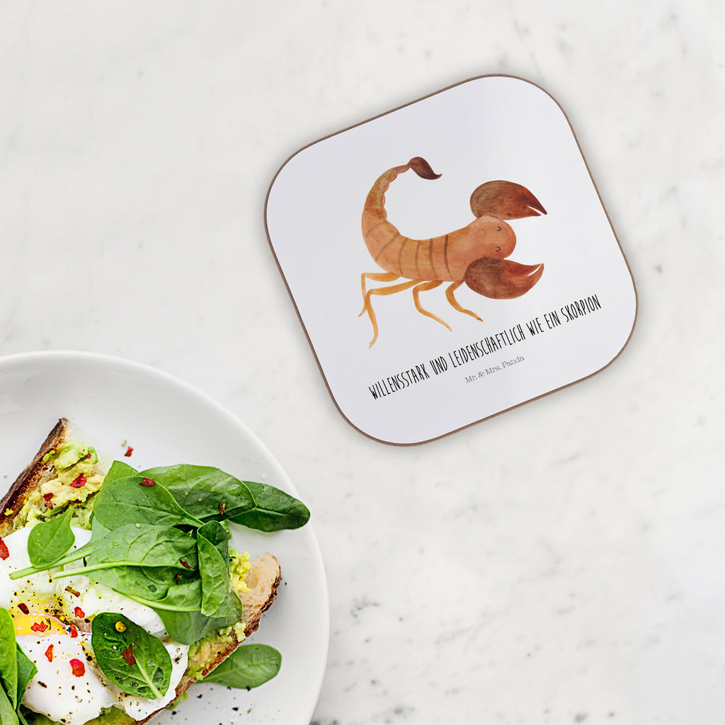 Square coaster Star sign Scorpio Classic glass coasters, party, gifts, Coasters, breakfast, presents, gift, constellations, birthdays, astrology, zodiac, date of birth, month of birth, scorpion gift, gift october, birthday november, scorpions, scorpion star sign, birthday october, gift november