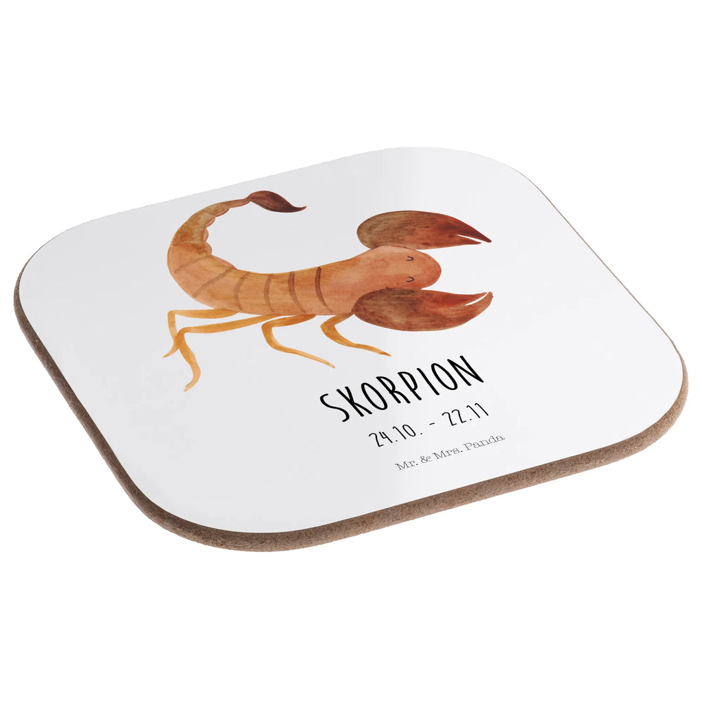 Square coaster Star sign Scorpio Classic glass coasters, party, gifts, Coasters, breakfast, presents, gift, constellations, birthdays, astrology, zodiac, date of birth, month of birth, scorpion gift, gift october, birthday november, scorpions, scorpion star sign, birthday october, gift november