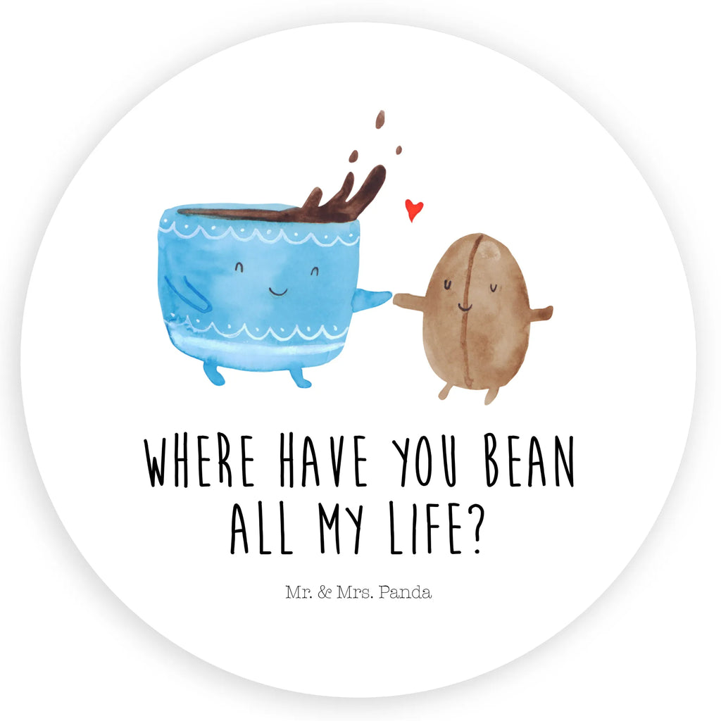 Round sticker Coffee Bean Sticker, Aufkleber, Etikett, Tiermotive, Lustige Sprüche, Tiere, Gute Laune, Kaffeebohne, Zufriedenheit, Glück, Kaffee, Genuss