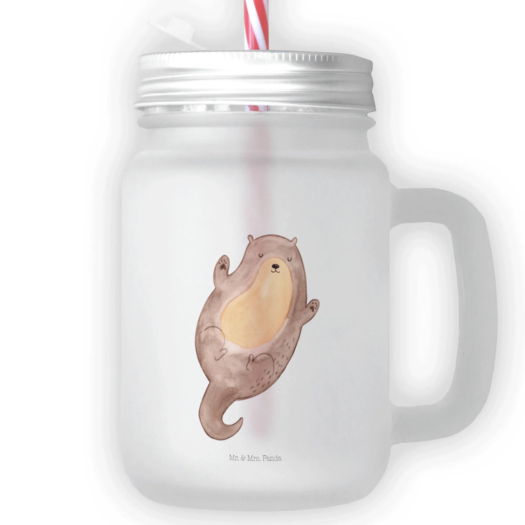 Mason jar drinking glass otter Embrace handle glass, summer glass, drinking glass, Mason Jar, glass, preserving glass, cocktail glass, otter, marten, sea otter, European otter, water mammal, aquatic animal, baby otter, predator, water, otter gifts, animal lover, gift ideas for animal lovers, animal, mammal, water animal, gifts for people in love, Otter Sea Otter Lake Otter