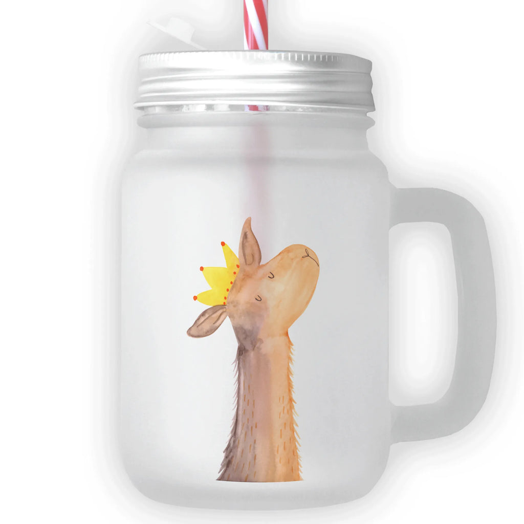 Mason jar drinking glass llama head king glass, handle glass, preserving glass, drinking glass, cocktail glass, summer glass, Mason Jar, Llama, llama, alpaca, trendy animal, girlfriend, dad, queen, supervisor, king, office colleague, high school graduation, boss, mum, lama, colleague, lamas