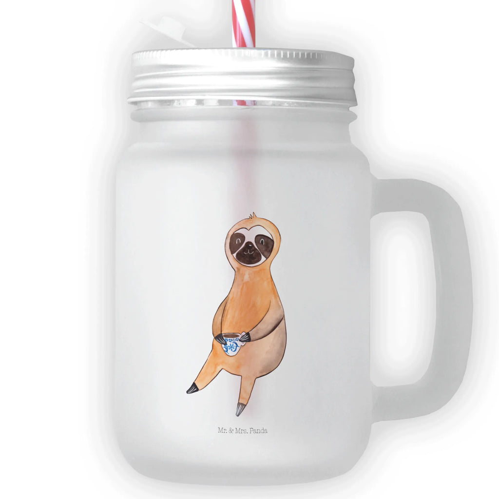 Mason jar drinking glass sloth Coffee handle glass, cocktail glass, summer glass, Mason Jar, preserving glass, drinking glass, glass, Sloth, sloth, trend animal, lazy, early riser, connoisseur, morning grumbler, coffee, first coffee, coffee cup, favourite animal