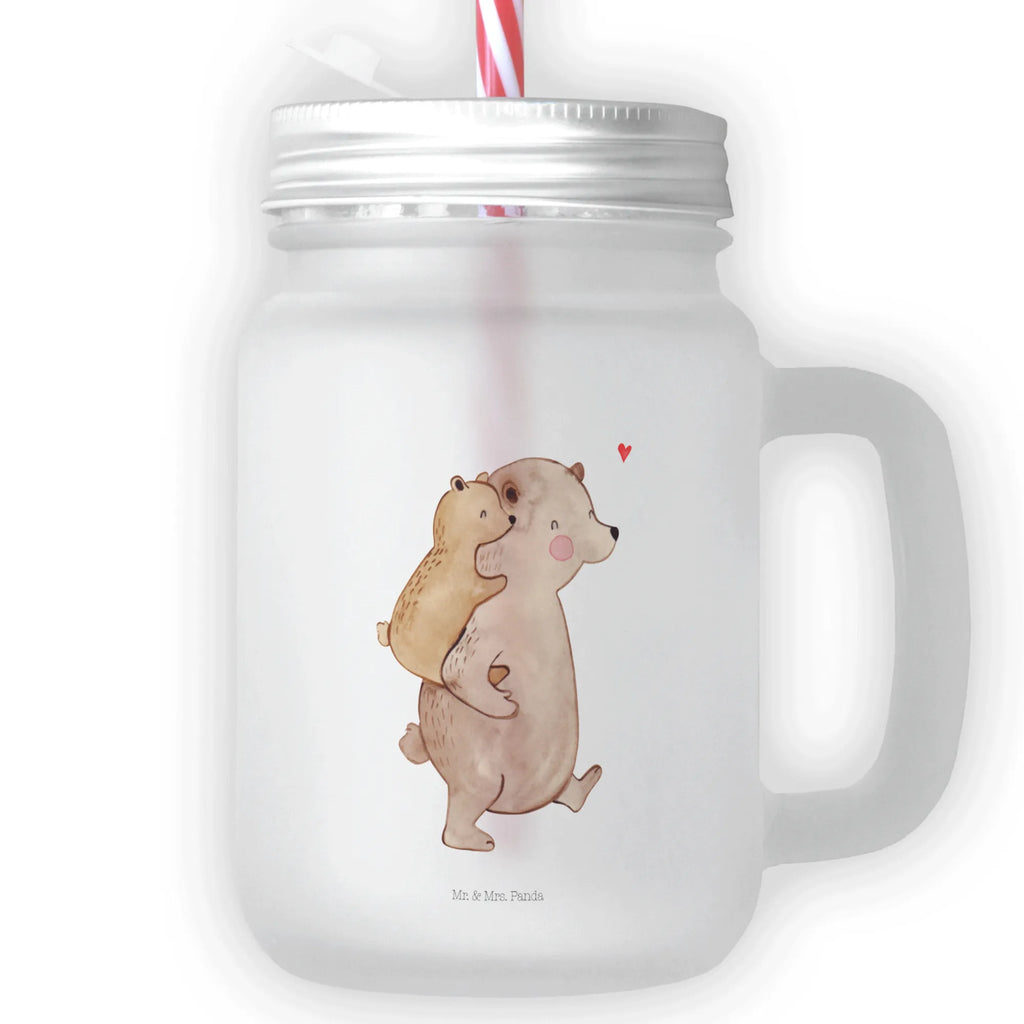 Mason jar drinking glass Papa Bear drinking glass, summer glass, glass, Mason Jar, cocktail glass, handle glass, preserving glass, Family, Father's Day, Mother's Day, brother, sister, Mom, Dad, dad, daddy, father's day, present, birthday, uncle