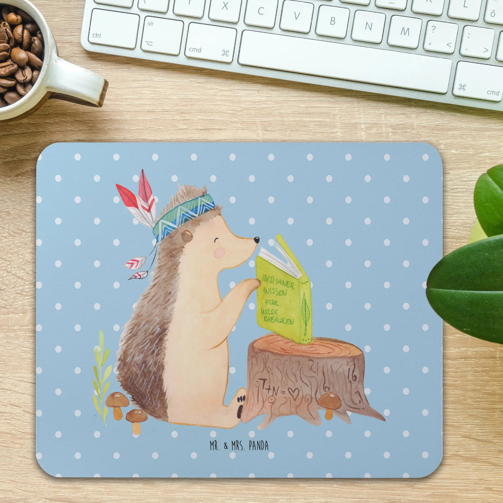 Mouse mat Hedgehog feather headdress Print, fun, Gift, Pad, Motif, Work, Mouse, saying, Study, Mouse Pad, mousepad, Office, PC, Student, Forest animals, Hedgehogs, Adventure, Indians, Camping, Campfire