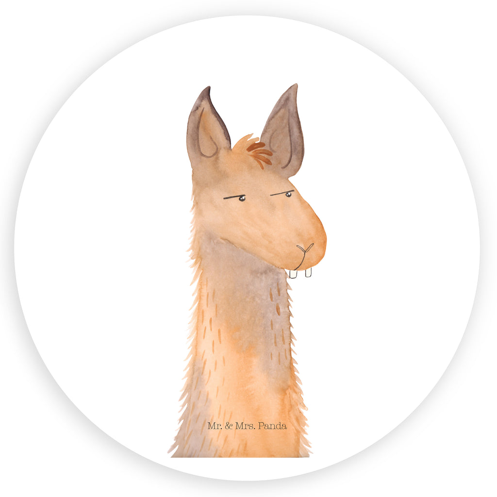 Round sticker llama head Annoyed Sticker, Aufkleber, Etikett, Lama, Alpaka, Lamas, Recht haben, genervt sein, Freundin, beste Freundin, Partnerin, Büro, Büroalltag, Chef, Chefin, Azubi
