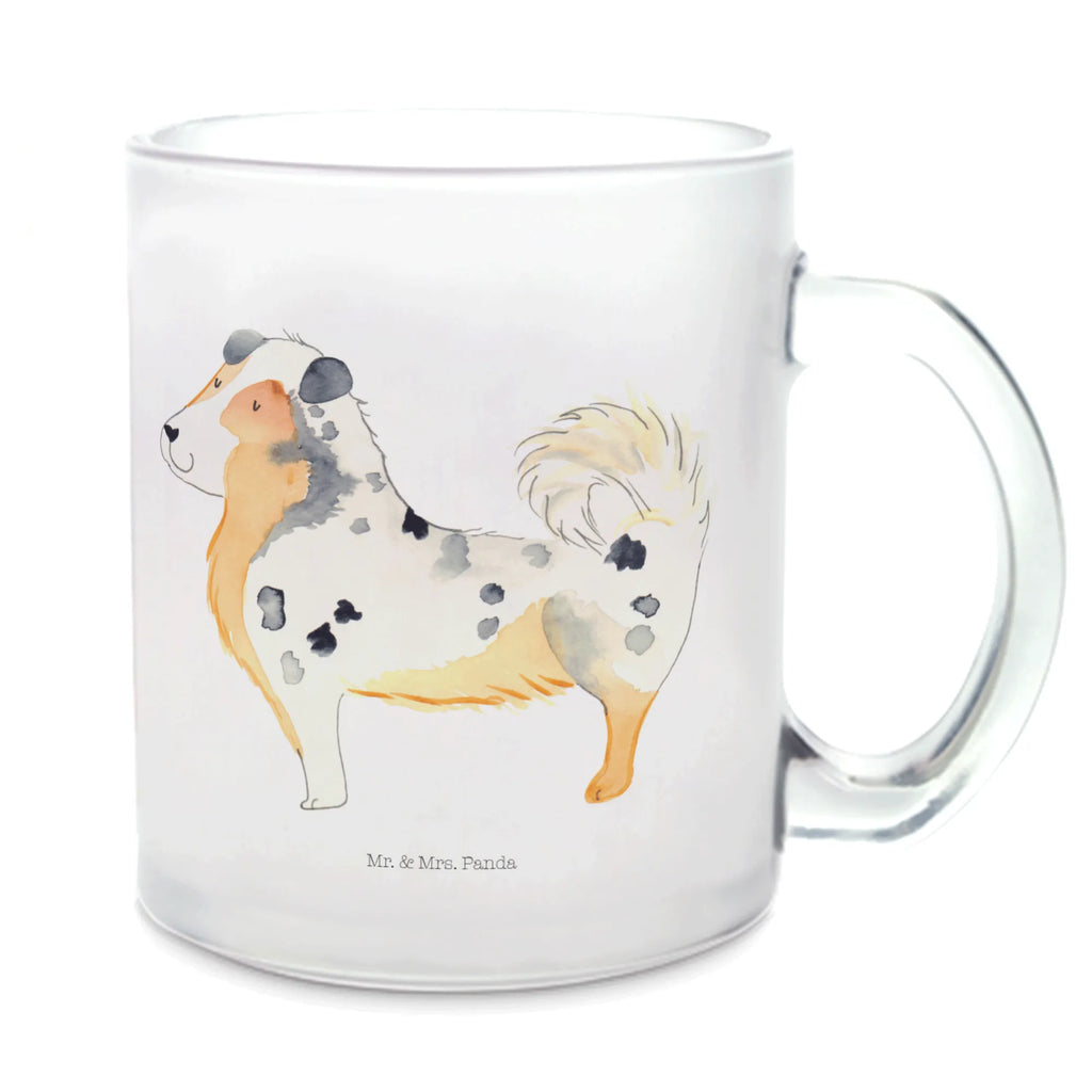Glass tea cup Dog Australia Shepherd mug, glass, Tea cup, tea glass, tea, dog, mutt, hound, woof, dog mama, dog breed, love dogs, love for dogs, dog decorative items, bag with dog print, funny gifts for dog owners, what do you give a dog lover, Christmas gifts for dogs, gifts for dogs, dog sayings, Family dog, Dog, Dog love, Saying, Australia Shepherd, Shepherd, Sayings