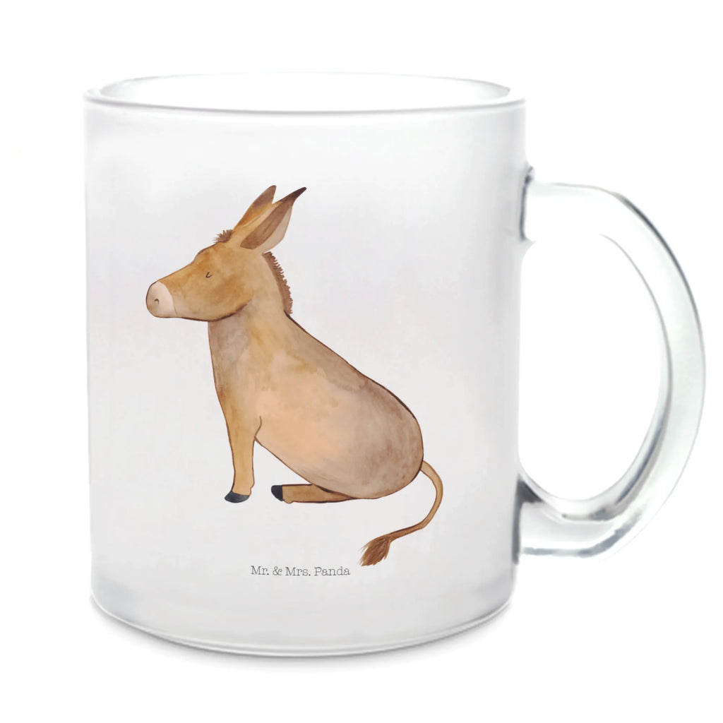 Glass tea cup Donkey Tea cup, glass, tea, tea glass, mug, small animals, cute, funny, cute animal motives, hand drawn, small world, funny sayings, good mood, happy, gifts, gift ideas, special gifts, animal lover, card, Donkey, wisdom, aim in life, courage, goal, courage to face life, happiness in life