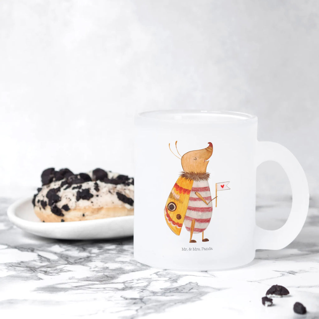 Glass tea cup Moth flag tea glass, mug, glass, tea, Tea cup, small animals, cute, funny, cute animal motives, hand drawn, small world, funny sayings, good mood, happy, gifts, gift ideas, special gifts, animal lover, card, Saying funny, Beetle, Kitchen decoration, How much does the world cost, Moth