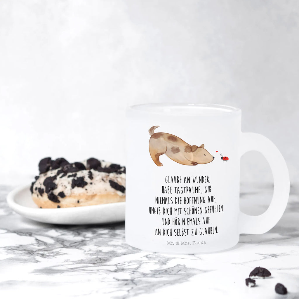 Glass tea cup Dog ladybug tea, glass, mug, Tea cup, tea glass, dog, mutt, hound, woof, dog mama, dog breed, love dogs, love for dogs, dog decorative items, bag with dog print, funny gifts for dog owners, what do you give a dog lover, Christmas gifts for dogs, gifts for dogs, dog sayings, Dog slogan, Mongrel, Sayings, Dog, Ladybird, Mongrel dog, Dogs