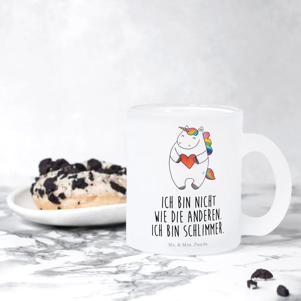 Glass tea cup unicorn Heart mug, tea glass, tea, glass, Tea cup, unicorn, unicorns, girlfriend present, heart, funny, evil, bad girl, bad, different, girlfriend gift, Unicorn