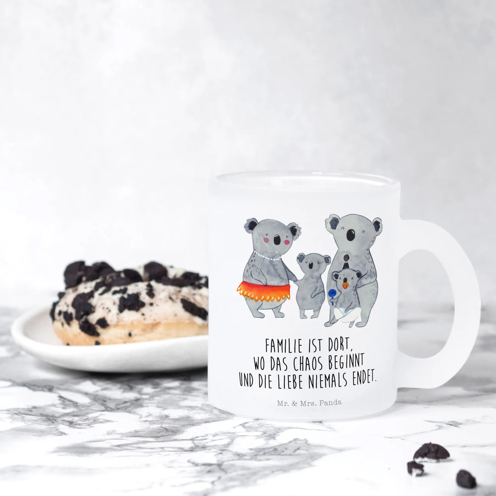 Glass tea cup Koala Family mug, glass, Tea cup, tea glass, tea, Family, Father's Day, Mother's Day, brother, sister, Mom, Dad, Koala, children, family life, mom, dad, family, koalas, siblings