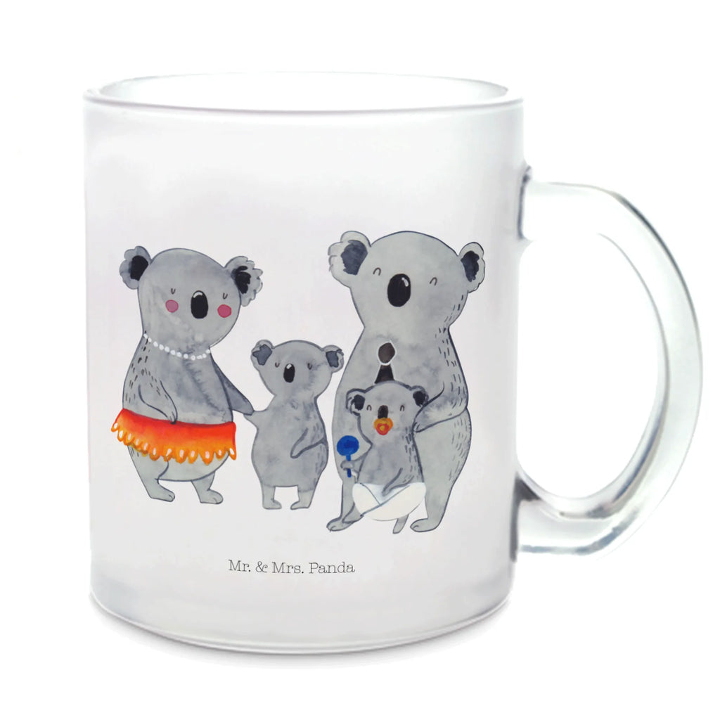 Glass tea cup Koala Family mug, glass, Tea cup, tea glass, tea, Family, Father's Day, Mother's Day, brother, sister, Mom, Dad, Koala, children, family life, mom, dad, family, koalas, siblings