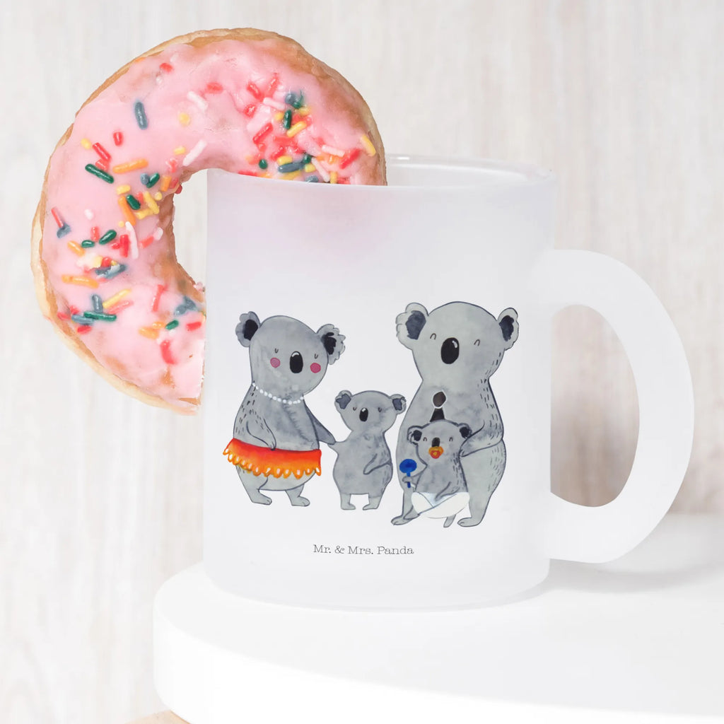 Glass tea cup Koala Family mug, glass, Tea cup, tea glass, tea, Family, Father's Day, Mother's Day, brother, sister, Mom, Dad, Koala, children, family life, mom, dad, family, koalas, siblings