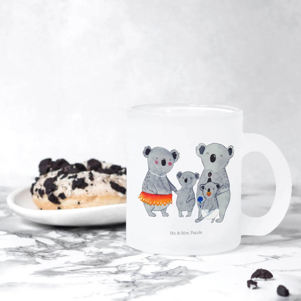 Glass tea cup Koala Family mug, glass, Tea cup, tea glass, tea, Family, Father's Day, Mother's Day, brother, sister, Mom, Dad, Koala, children, family life, mom, dad, family, koalas, siblings
