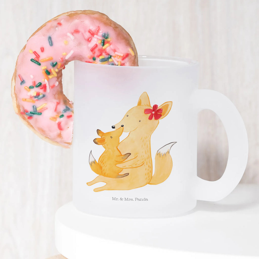 Glass tea cup Fox mummy tea glass, glass, Tea cup, mug, tea, Family, Father's Day, Mother's Day, brother, sister, Mom, Dad, favourite daughter, best daughter, mother, mom, daughter, present