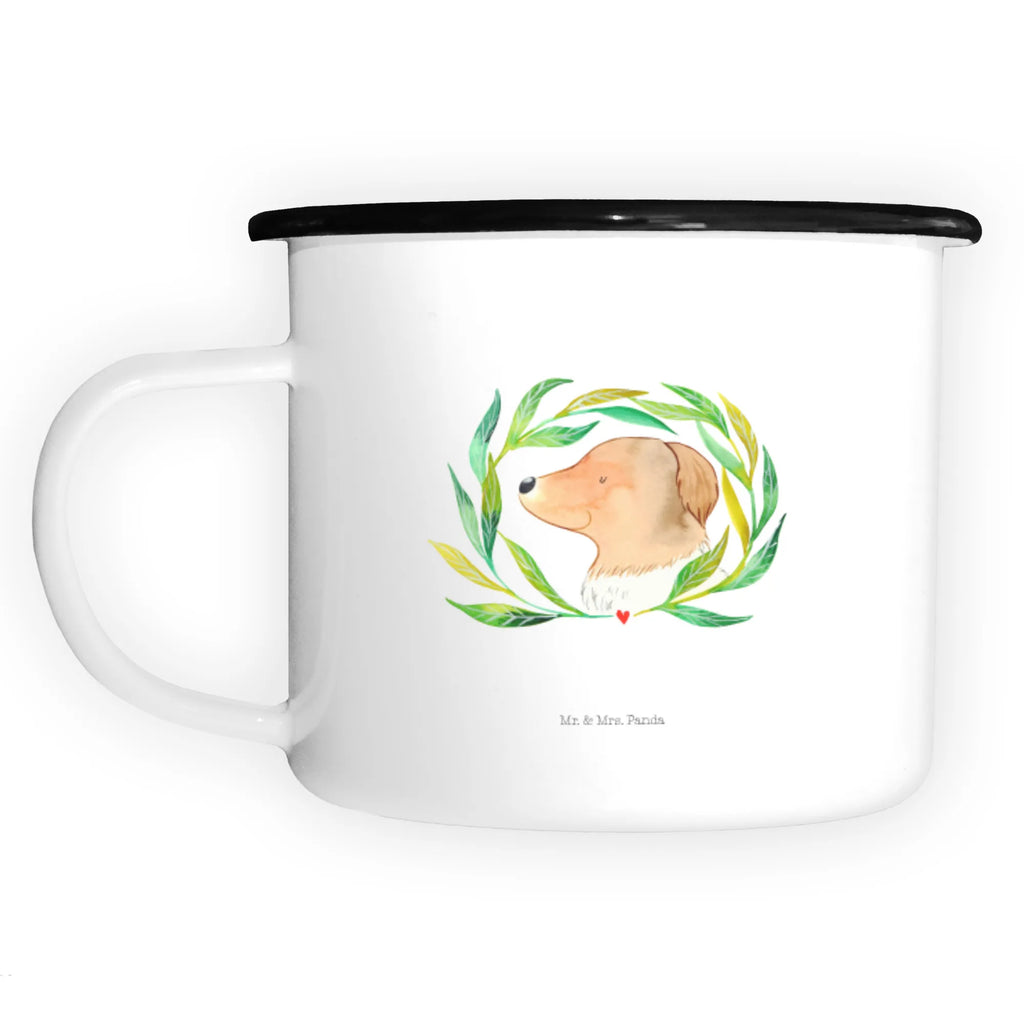 XL emaliowany kubek pies kwiaty Pies, motyw psa, zwierzę domowe, rasa psa, miłośnik zwierząt, właściciel psa, powiedzenia