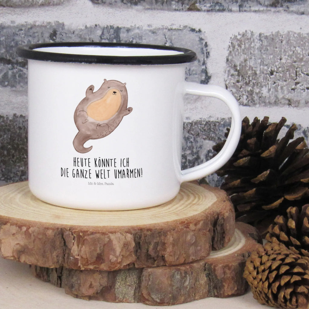 XL enamel cup otter Embrace cup printing, unbreakable, coffee cup, motif cup, decorative mug, enamelled, camping, mug, enamel look, camping mug, coffee mug, drinking cup, XL Enamel cup, outdoor cup, metal cup, otter, marten, sea otter, European otter, water mammal, aquatic animal, baby otter, predator, water, otter gifts, animal lover, gift ideas for animal lovers, animal, mammal, water animal, gifts for people in love, Otter Sea Otter Lake Otter