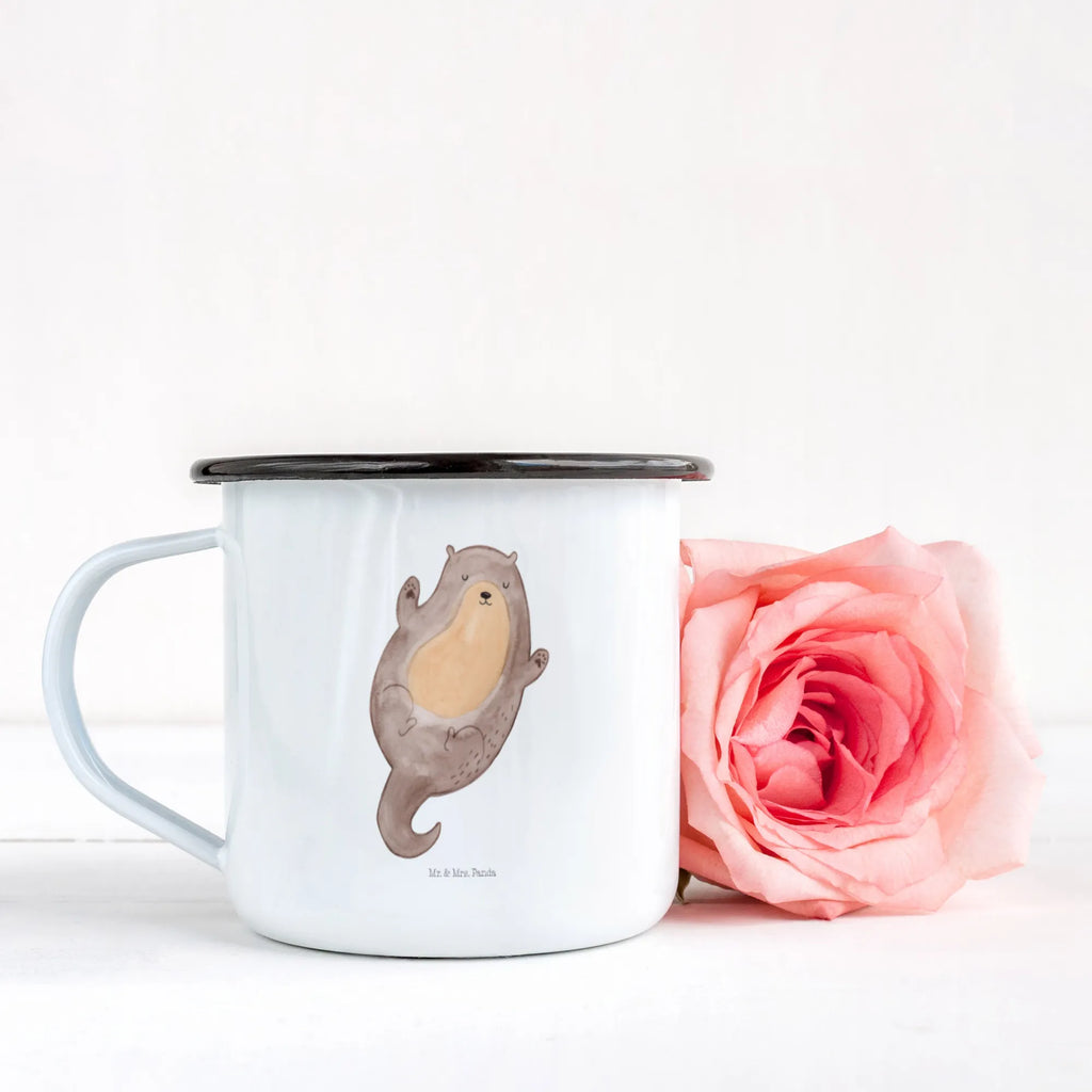 XL enamel cup otter Embrace cup printing, unbreakable, coffee cup, motif cup, decorative mug, enamelled, camping, mug, enamel look, camping mug, coffee mug, drinking cup, XL Enamel cup, outdoor cup, metal cup, otter, marten, sea otter, European otter, water mammal, aquatic animal, baby otter, predator, water, otter gifts, animal lover, gift ideas for animal lovers, animal, mammal, water animal, gifts for people in love, Otter Sea Otter Lake Otter