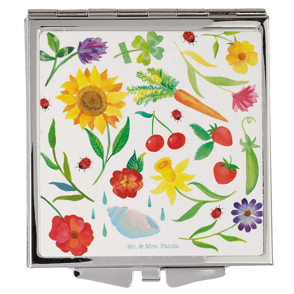 Kwadratowe lusterko do torebki Lato Dekoracje kwiatowe, dekoracje wiosenne, dekoracje letnie, dekoracja, pozytywna wiadomość, miłośnik natury, na zewnątrz, natura, przygoda