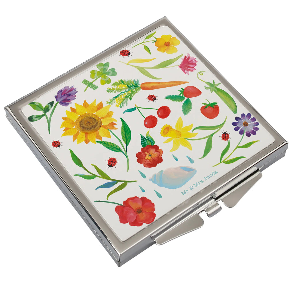 Kwadratowe lusterko do torebki Lato Dekoracje kwiatowe, dekoracje wiosenne, dekoracje letnie, dekoracja, pozytywna wiadomość, miłośnik natury, na zewnątrz, natura, przygoda