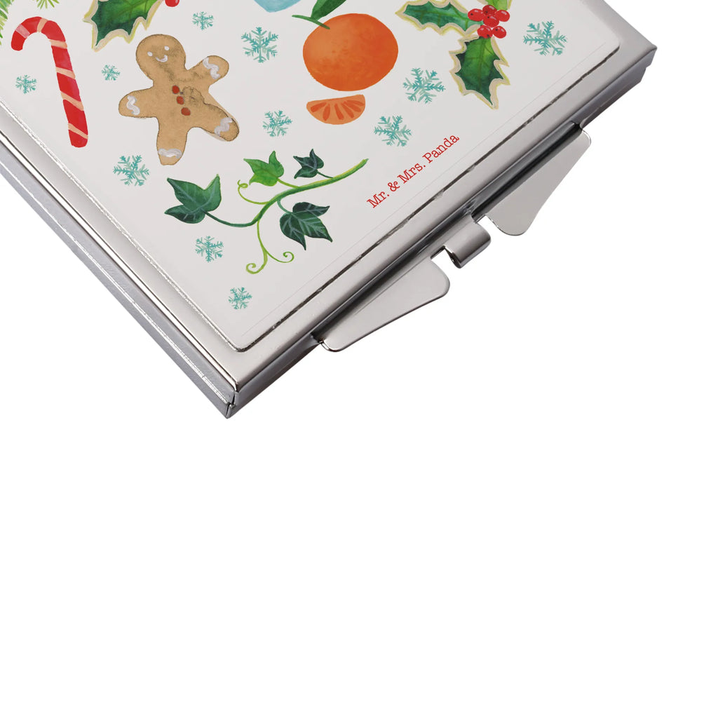 Handbag mirror Winter handbag, silver, make up, square, make-up mirror, mirror, Nature, joy of life, love, mare, december birthday, snow, season, gingerbread, cold, present christmas, winter, winter motive