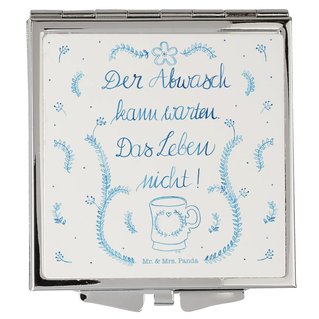 Kwadratowe lusterko do torebki Zmywanie naczyń może poczekać Dekoracje kwiatowe, dekoracje wiosenne, dekoracje letnie, dekoracja, pozytywna wiadomość, miłośnik natury, na zewnątrz, natura, przygoda