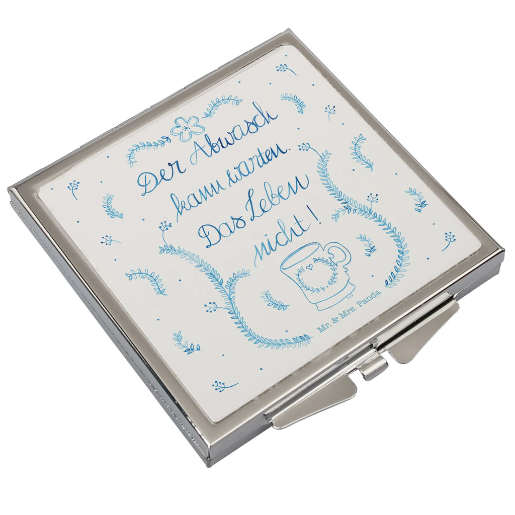 Kwadratowe lusterko do torebki Zmywanie naczyń może poczekać Dekoracje kwiatowe, dekoracje wiosenne, dekoracje letnie, dekoracja, pozytywna wiadomość, miłośnik natury, na zewnątrz, natura, przygoda