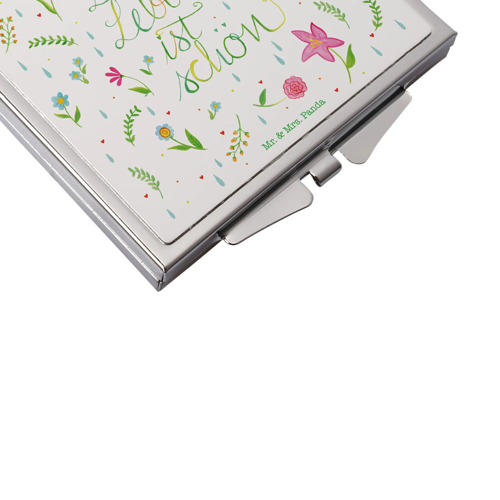 Handbag mirror Flower Life mirror, silver, make up, make-up mirror, square, handbag, Nature, joy of life, love, Flowers, Life is beautiful, Motivation saying, Being happy, Saying about life