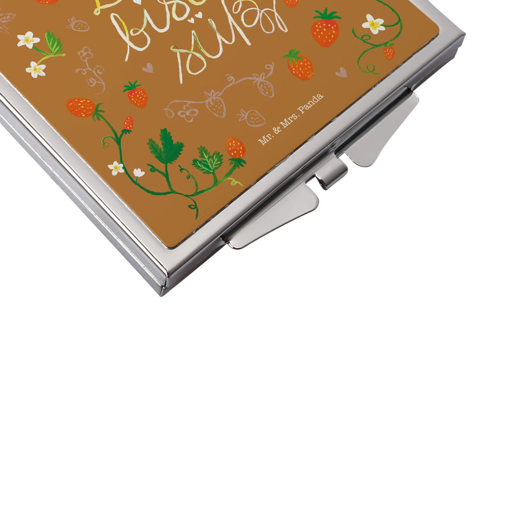 Handbag mirror strawberries Sweet silver, make up, mirror, handbag, make-up mirror, square, Nature, joy of life, love, compliment, gift partner, gift girlfriend, anniversary, love saying, sweet, strawberry, you are sweet, decoration, love quote
