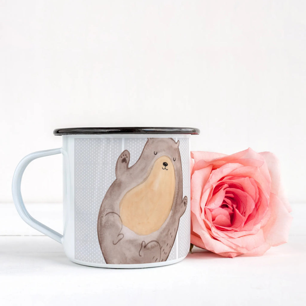 XL enamel cup otter Embrace cup printing, unbreakable, coffee cup, motif cup, decorative mug, enamelled, camping, mug, enamel look, camping mug, coffee mug, drinking cup, XL Enamel cup, outdoor cup, metal cup, otter, marten, sea otter, European otter, water mammal, aquatic animal, baby otter, predator, water, otter gifts, animal lover, gift ideas for animal lovers, animal, mammal, water animal, gifts for people in love, Otter Sea Otter Lake Otter