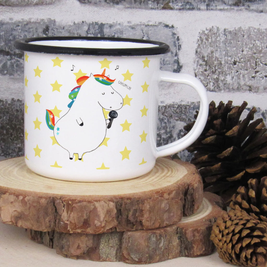 XL emaliowany kubek jednorożec Śpiewak Jednorożec, jednorożce, dekoracje jednorożca, jednorożec
