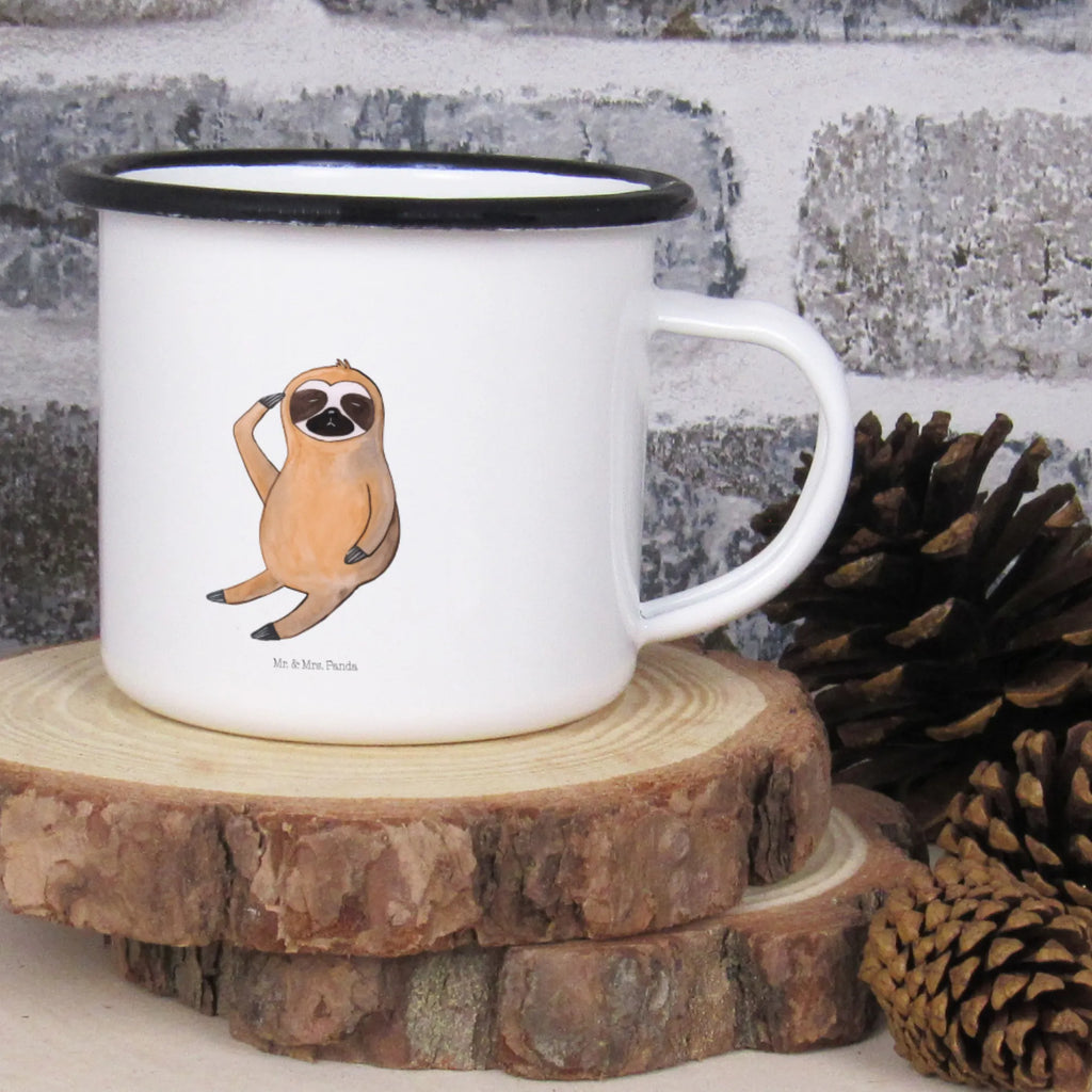 XL enamel cup sloth Bird metal cup, cup printing, coffee cup, drinking cup, decorative mug, XL Enamel cup, outdoor cup, coffee mug, enamel look, camping, enamelled, camping mug, unbreakable, mug, motif cup, Sloth, sloth, trend animal, the early bird, early bird, lazy, favourite animal, early riser, morning grumbler