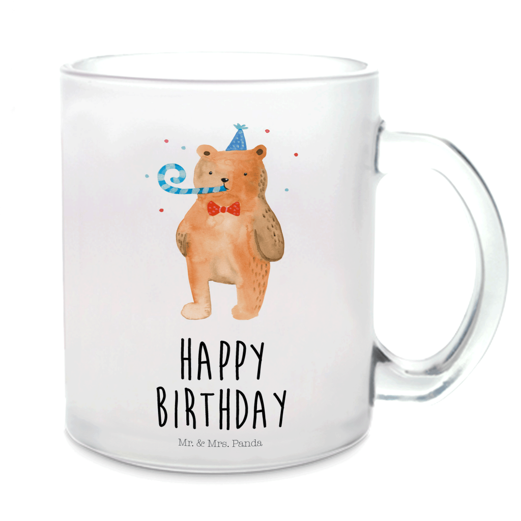 Teetasse Birthday Bär Teetasse, Teeglas, Teebecher, Tasse mit Henkel, Tasse, Glas Teetasse, Teetasse aus Glas, Bär, Teddy, Teddybär, Happy Birthday, Alles Gute, Glückwunsch, Geburtstag