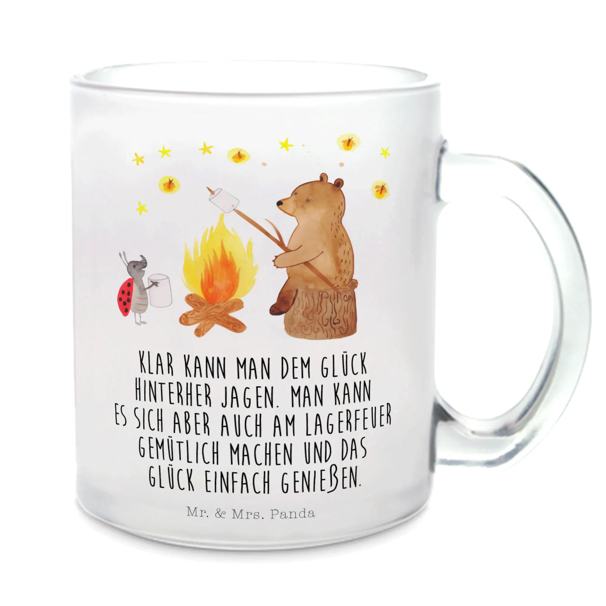 Teetasse Bär & Marienkäfer Lagerfeuer Pott, Glasbecher, Kakaotasse, Motivtasse, glastasse, Häferl, Teetasse aus Glas, Henkeltasse, Haferl, getränkeglas, Teetasse, Henkelbecher, getränkebecher, Glas Teebecher, Tee Tasse, Teeglas, Trinkglas, Teetasse Glas, Teddy, Bär, Teddybär, Lagerfeuer