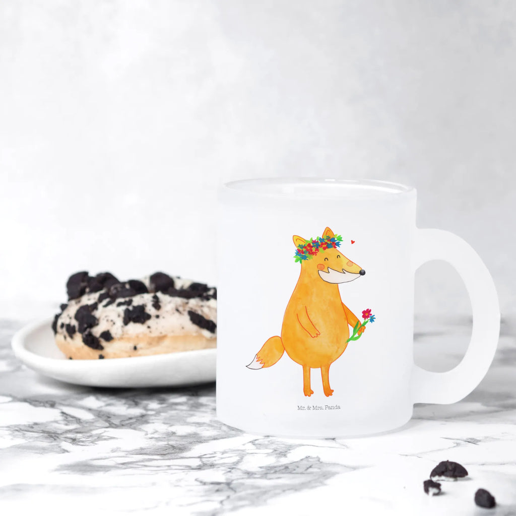 Glass tea cup Fox Flower tea glass, tea, Tea cup, glass, mug, fox, foxes, forest wildlife, clever as a fox, animal lover, joy, girlfriends, flowers, flower, proof of love, self-love, fox girl, me, motivation, love, girlfriend, flower girl