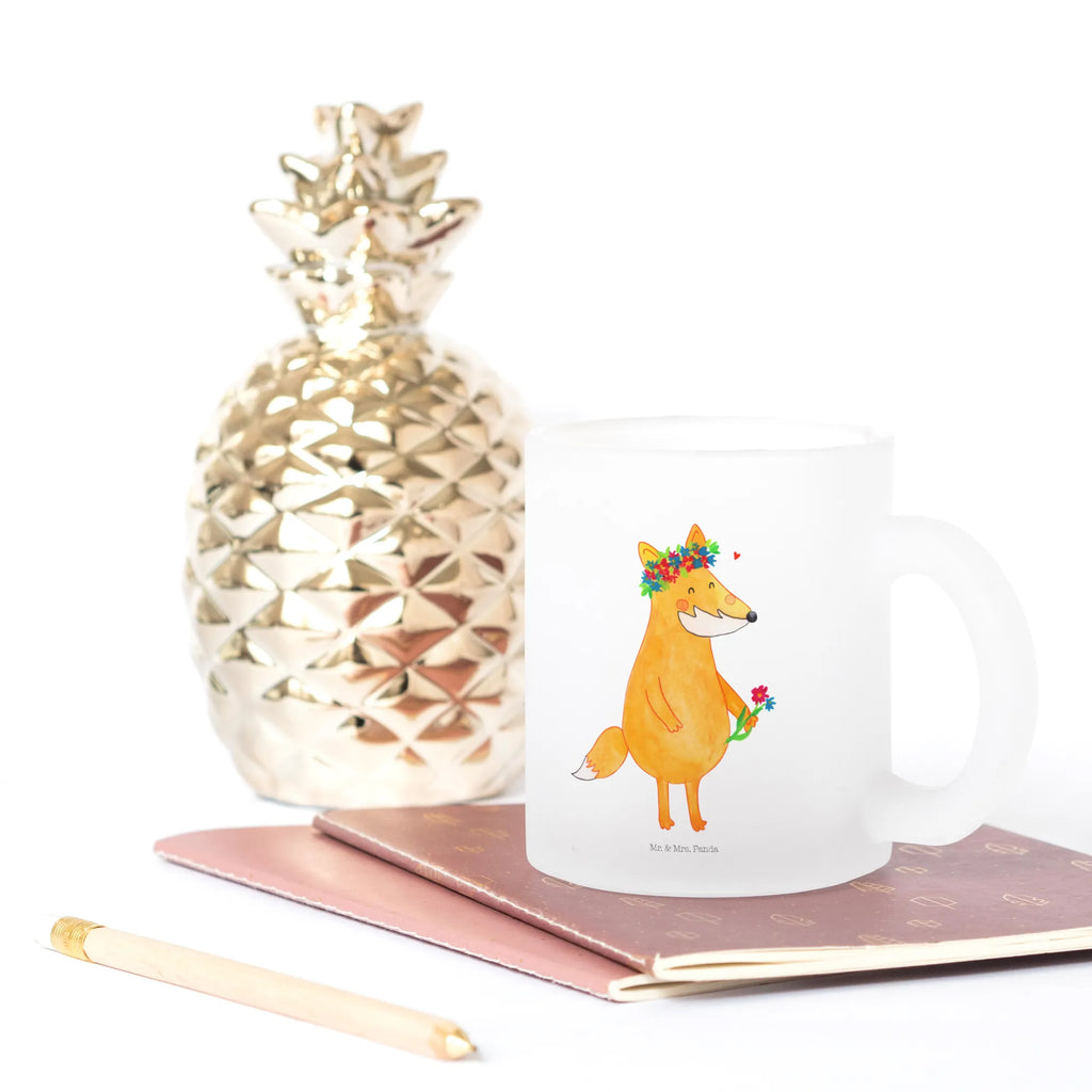 Glass tea cup Fox Flower tea glass, tea, Tea cup, glass, mug, fox, foxes, forest wildlife, clever as a fox, animal lover, joy, girlfriends, flowers, flower, proof of love, self-love, fox girl, me, motivation, love, girlfriend, flower girl