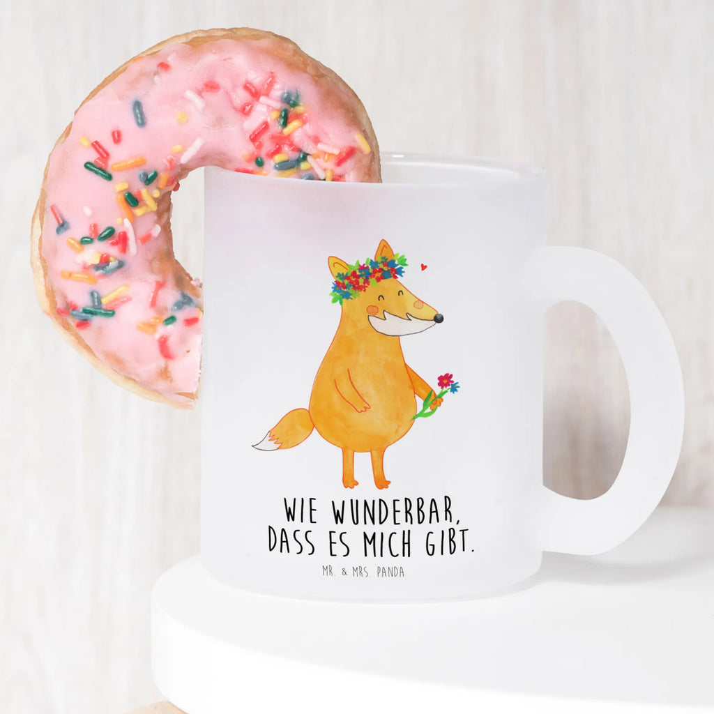 Glass tea cup Fox Flower tea glass, tea, Tea cup, glass, mug, fox, foxes, forest wildlife, clever as a fox, animal lover, joy, girlfriends, flowers, flower, proof of love, self-love, fox girl, me, motivation, love, girlfriend, flower girl