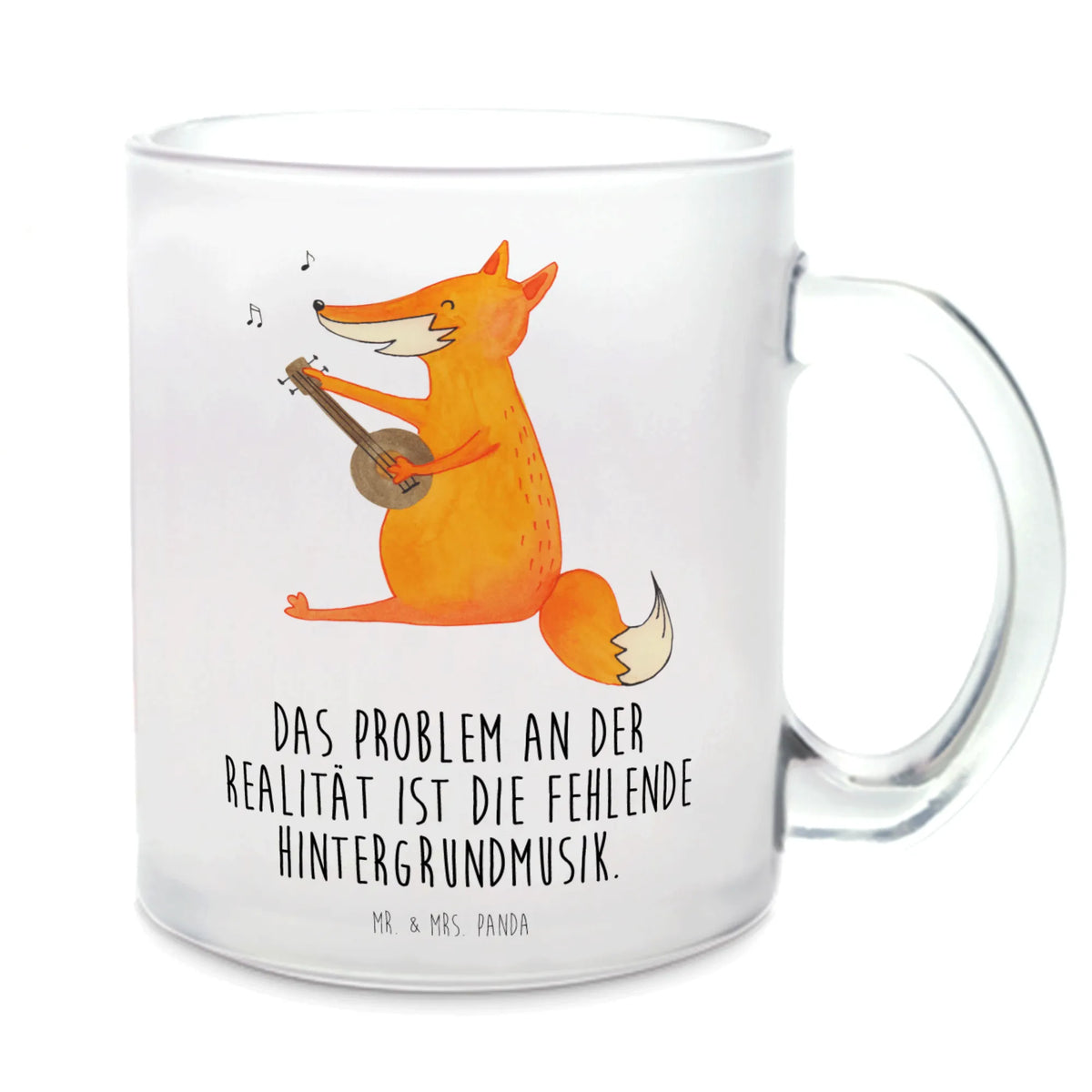 Teetasse Fuchs Gitarre Häferl, Glasbecher, Pott, Glas Teebecher, Motivtasse, Henkelbecher, Henkeltasse, Teetasse aus Glas, Teetasse Glas, Trinkglas, Teetasse, Teeglas, Tee Tasse, glastasse, getränkeglas, Haferl, Kakaotasse, getränkebecher, Fuchs, Geschenk Musiker, Füchse, Sängerin, Musik Spruch, Gitarre, Sänger, Musikerin