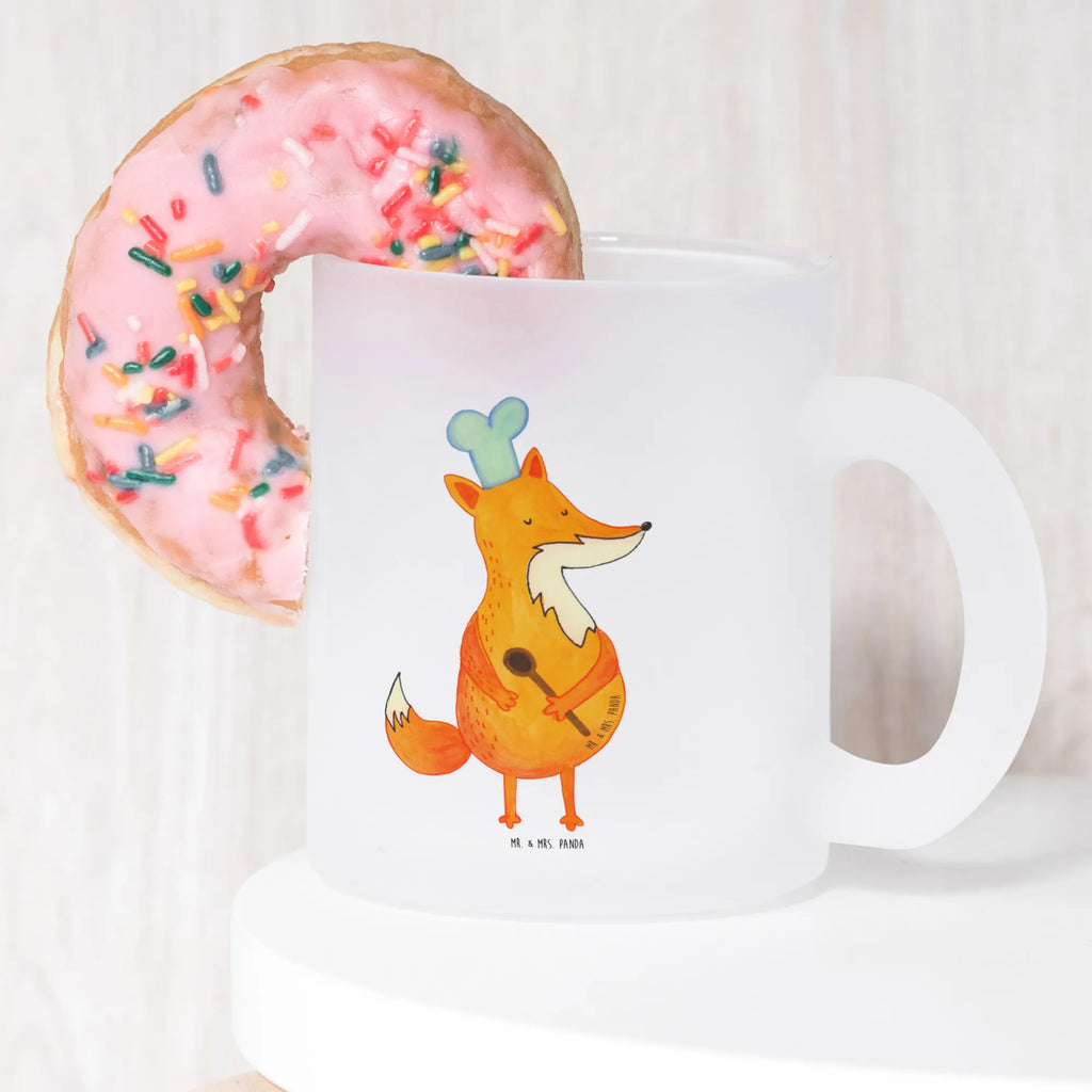 Glass tea cup Fox A cook Tea cup, mug, tea glass, glass, tea, fox, foxes, forest wildlife, clever as a fox, animal lover, Slogan funny, Fox, Kitchen decoration, Chefs, Cook gift, Baker, Kitchen slogan, Party slogan, funny