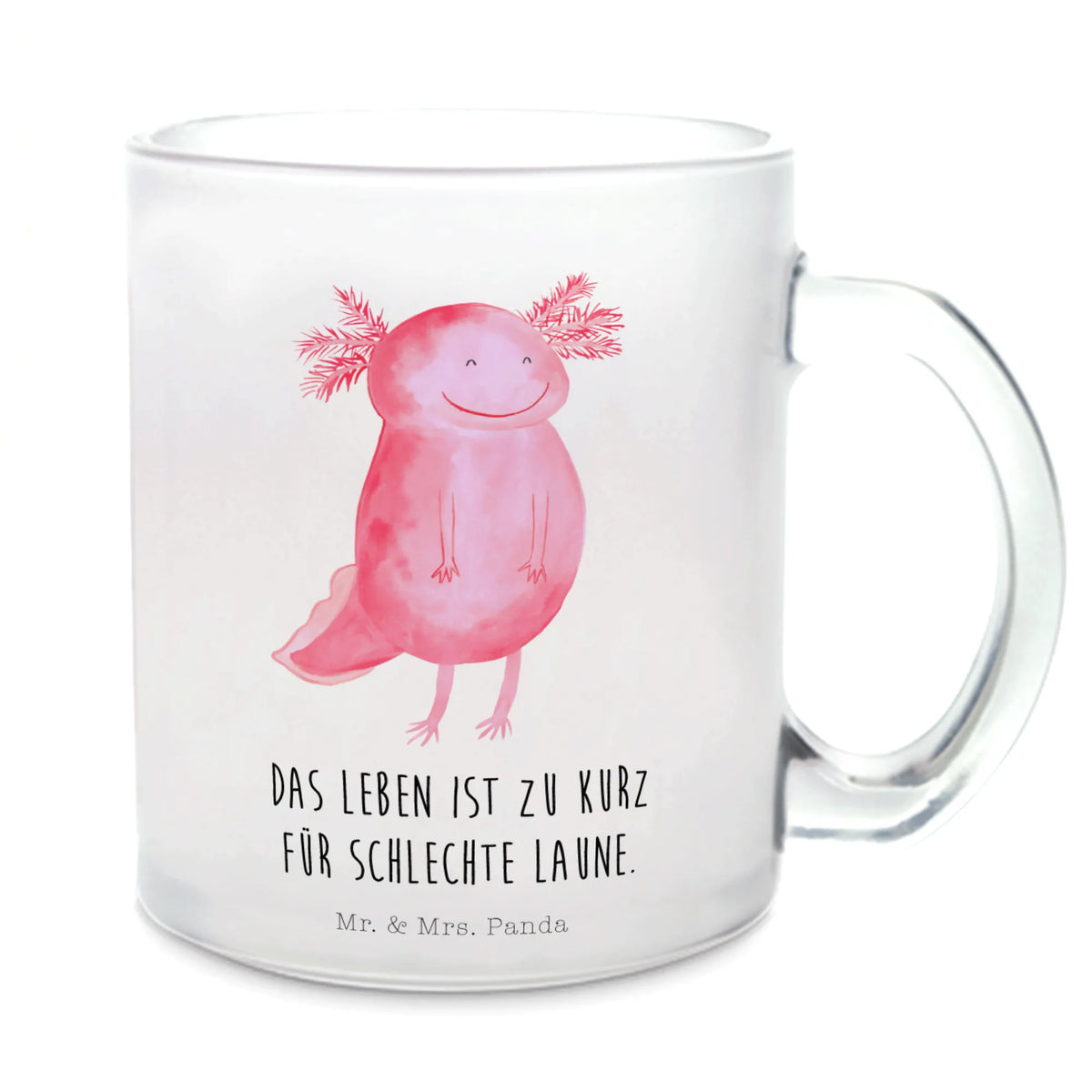 Drinking glass axolotl Happy Glas Teebecher, Henkelbecher, Trinkglas, getränkebecher, Teeglas, Teetasse aus Glas, Teetasse, Tee Tasse, glastasse, Henkeltasse, Häferl, getränkeglas, Motivtasse, Pott, Kakaotasse, Teetasse Glas, Glasbecher, Haferl, Axolotl, Molch, Schwanzlurch, Lurch, Lurche, Motivation, Axolot, Gute Laune