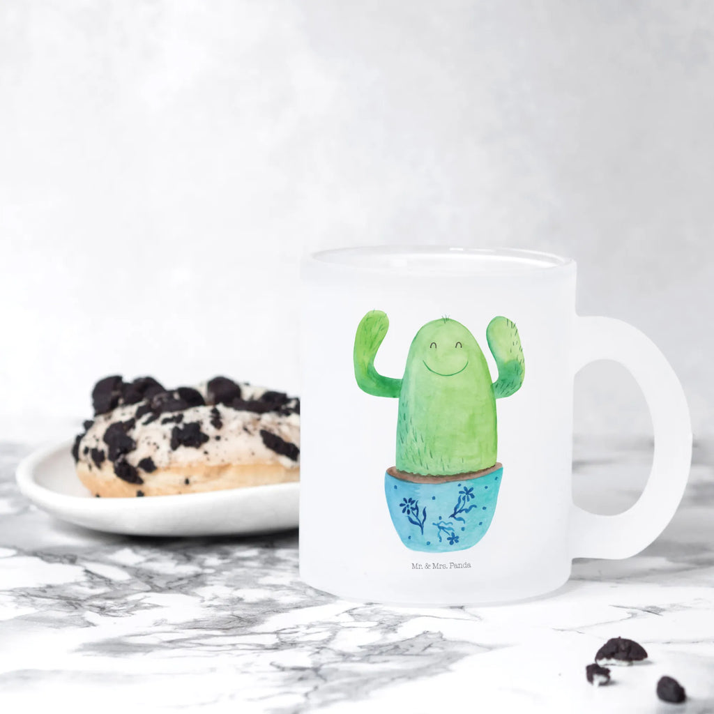 Glass tea cup cactus happy tea, tea glass, mug, Tea cup, glass, cactus, cactuses, plants, cactus plant, small green cactus, child protection, funny, new start, motivation, friend, education, saying, office, office life, family, cacti, colleague, mother