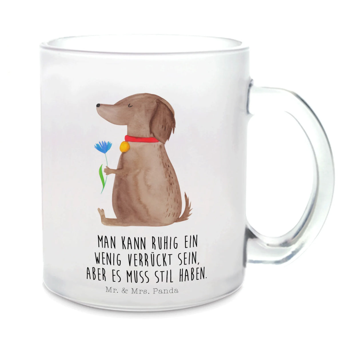 Filiżanka do herbaty pies kwiat Häferl, Teetasse Glas, Glas Teebecher, Motivtasse, Teeglas, glastasse, Henkeltasse, Henkelbecher, Kakaotasse, Teetasse, Pott, Tee Tasse, getränkeglas, getränkebecher, Glasbecher, Teetasse aus Glas, Trinkglas, Haferl, Hund, Hunderasse, Hundebesitzer, Hundemotiv, Haustier, Tierliebhaber, Sprüche, Hunde, Hundeliebe, Frauchen