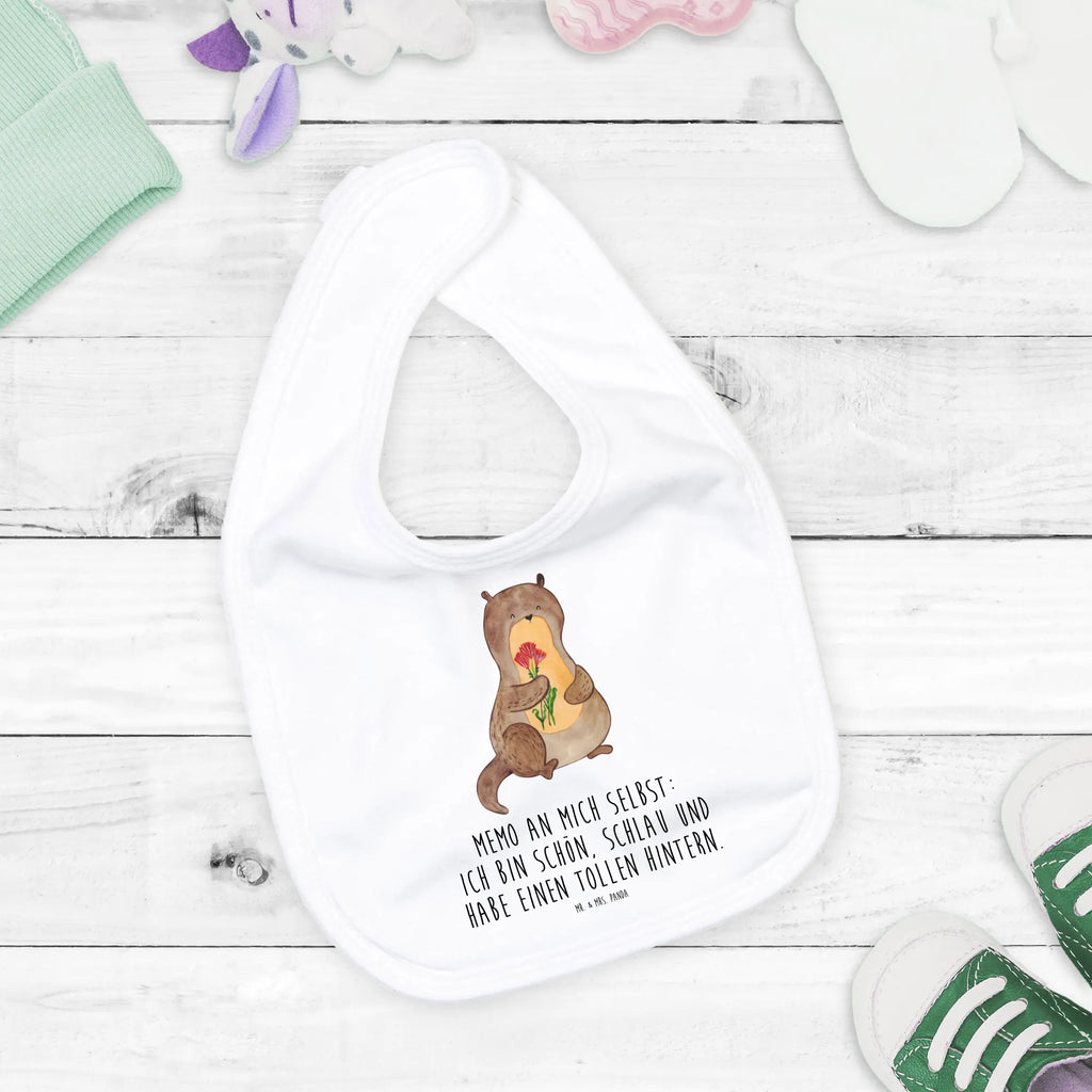 Bib otter Bunch of flowers baby party, baby shower, drool bib, spit cloth, baby bib, toddler, otter, marten, sea otter, European otter, water mammal, aquatic animal, baby otter, predator, water, otter gifts, animal lover, gift ideas for animal lovers, animal, mammal, water animal, gifts for people in love, Otter Sea Otter Lake Otter