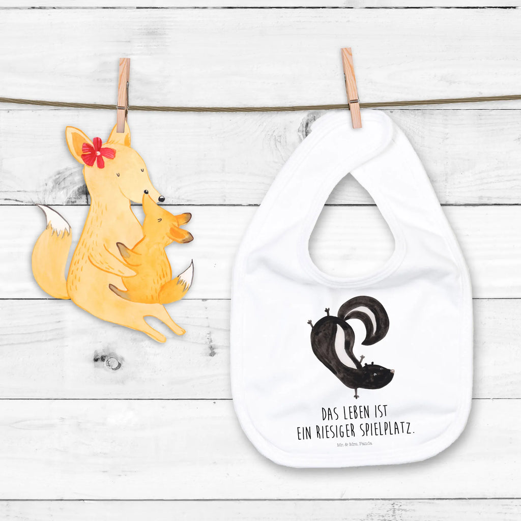 Bib skunk handstand spit cloth, baby shower, baby party, baby bib, toddler, drool bib, Skunk, playful, child, predator, stink, skunk, wild animal, playground