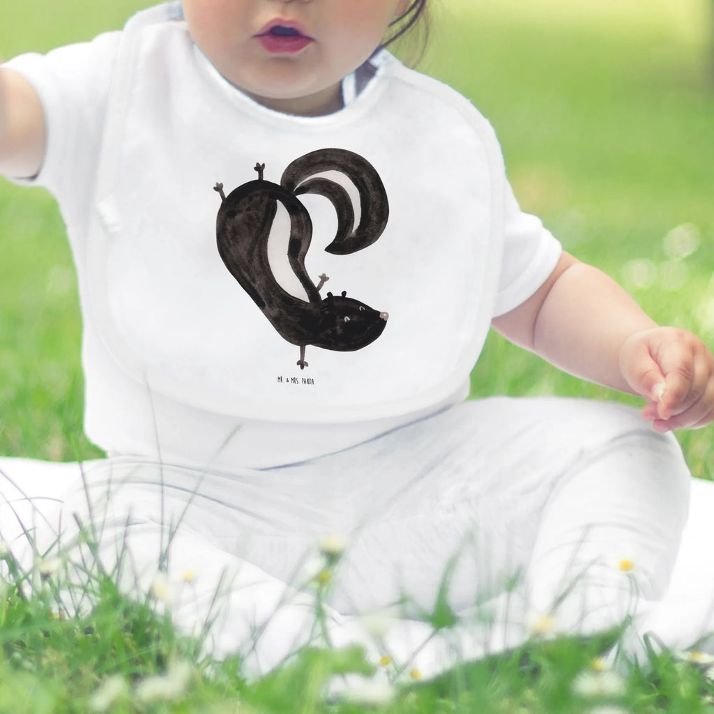 Bib skunk handstand spit cloth, baby shower, baby party, baby bib, toddler, drool bib, Skunk, playful, child, predator, stink, skunk, wild animal, playground