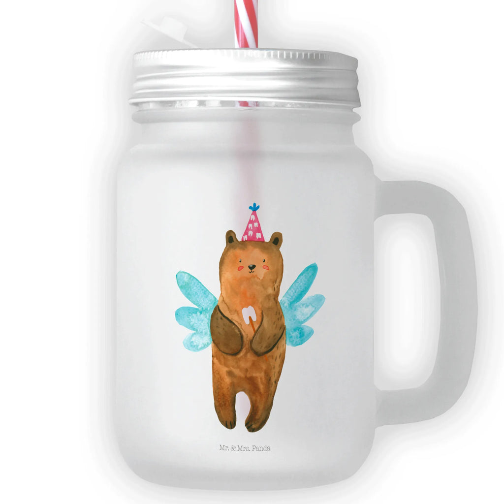 Mason jar drinking glass bear tooth fairy cocktail glass, Mason Jar, handle glass, summer glass, glass, drinking glass, preserving glass, bear, teddy, teddy bear, cuddly toy, first tooth, Tooth fairy, fairy, milk tooth