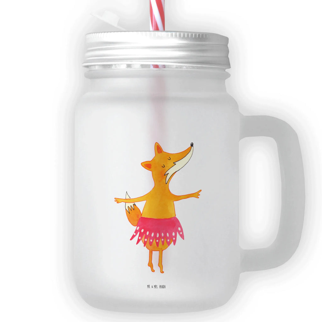 Mason jar drinking glass Fox ballerina Mason Jar, drinking glass, preserving glass, glass, cocktail glass, summer glass, handle glass, fox, foxes, forest wildlife, clever as a fox, animal lover, invitation, vixen, ballerina, fox saying, birthday, dancing, dancer, party, ballet