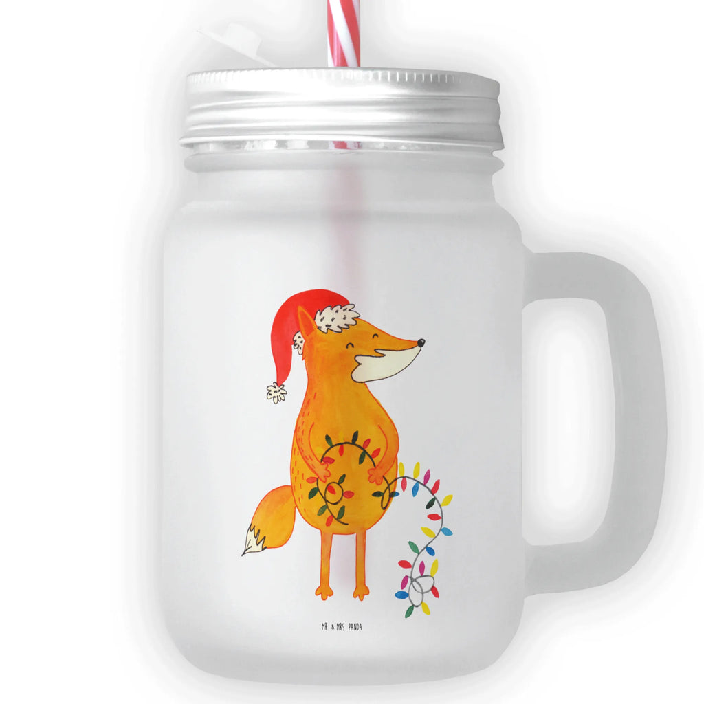 Szklanka Mason Jar lis Boże Narodzenie Zima, Boże Narodzenie, dekoracje świąteczne, Mikołaj, Adwent, Wigilia, zimowy motyw